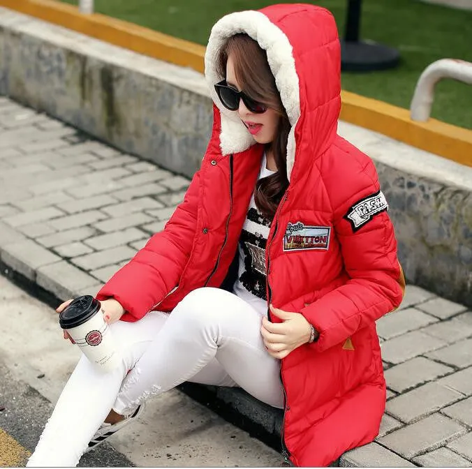 jacket women Long Casual Fashion Women Parka Female Hooded Coat Brand Parka Plus Size Cold Warm outwear W003