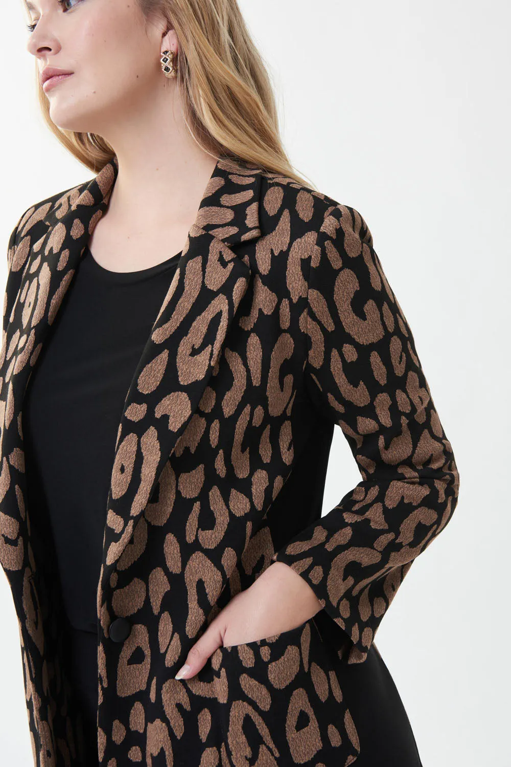 Joseph Ribkoff Black/Camel Blazer Style 223123