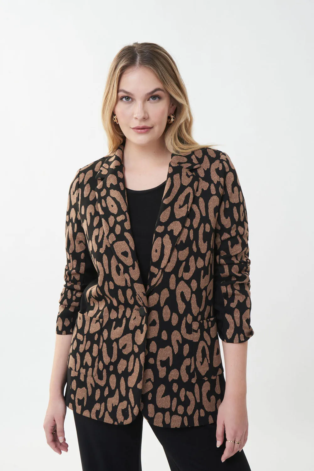 Joseph Ribkoff Black/Camel Blazer Style 223123