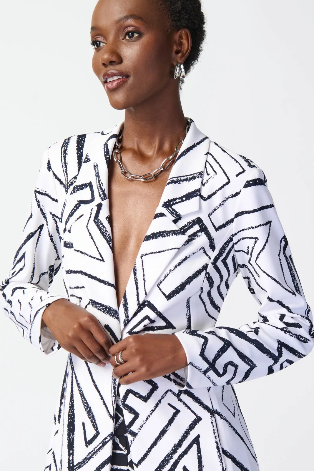 Joseph Ribkoff Vanilla/Midnight Blue Blazer Style 241034