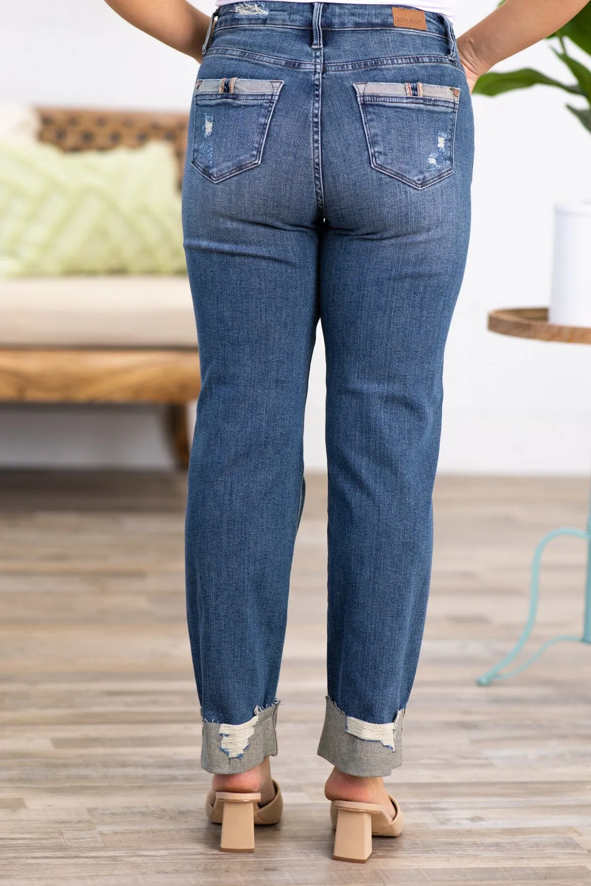 Judy Blue Single Cuff Dad Fit Jeans