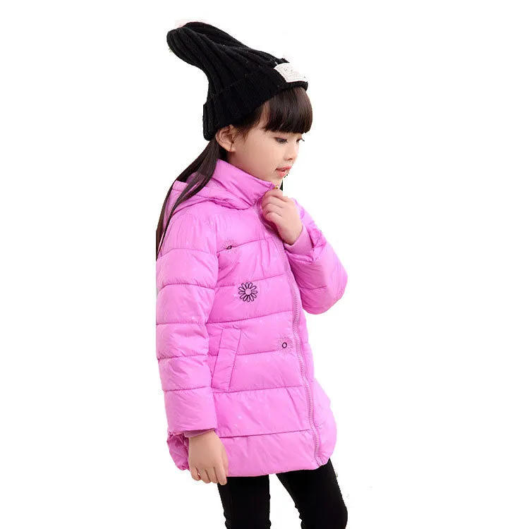 Kids Girls Winter Jacket Fashion Lightweight Outwear kids Warm Long Coat Down & Parkas