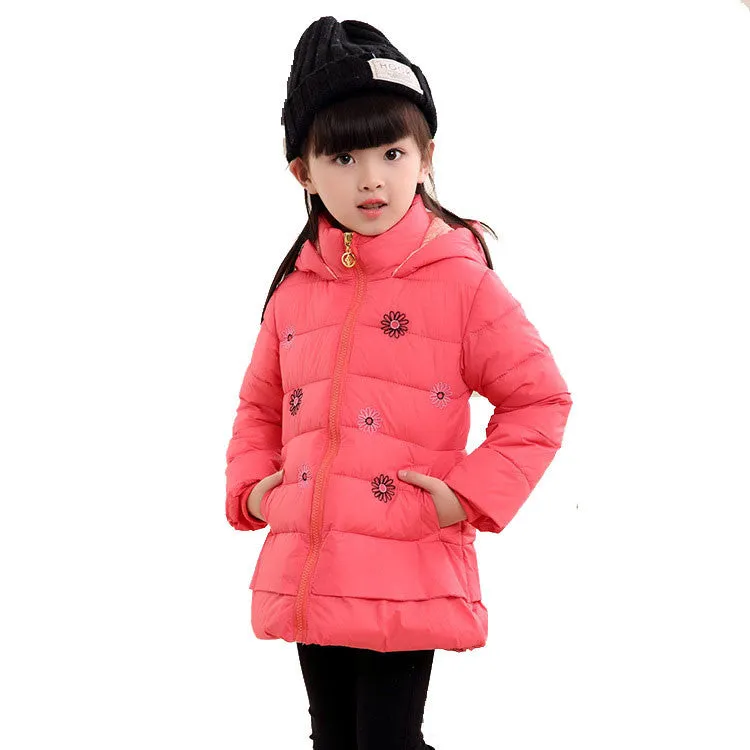 Kids Girls Winter Jacket Fashion Lightweight Outwear kids Warm Long Coat Down & Parkas