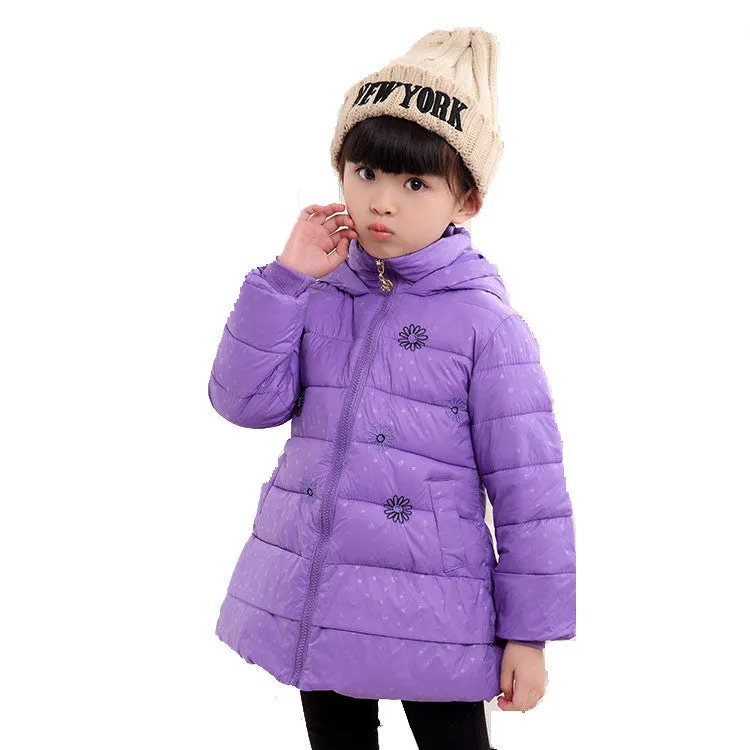 Kids Girls Winter Jacket Fashion Lightweight Outwear kids Warm Long Coat Down & Parkas