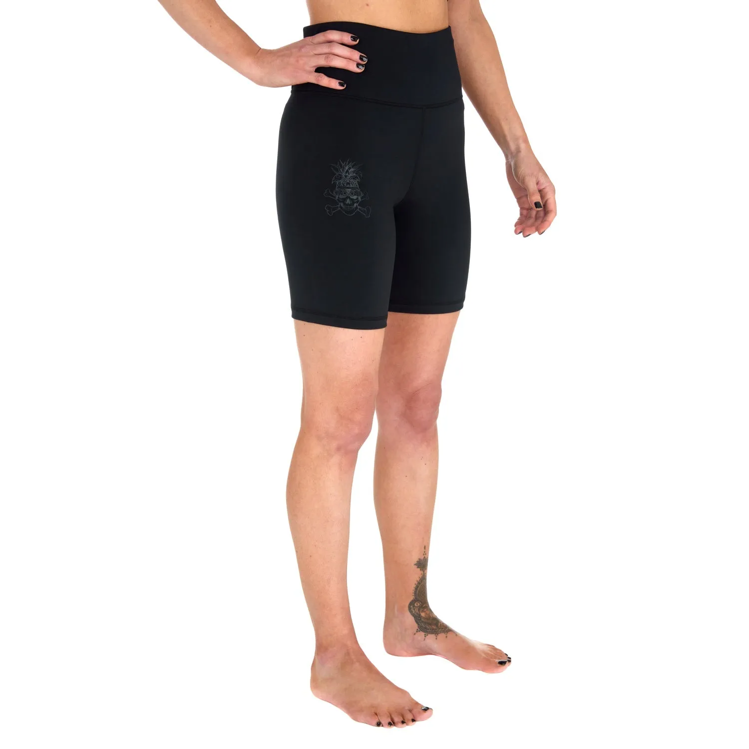 Ladies REORG Pineapple Compression Shorts - Black
