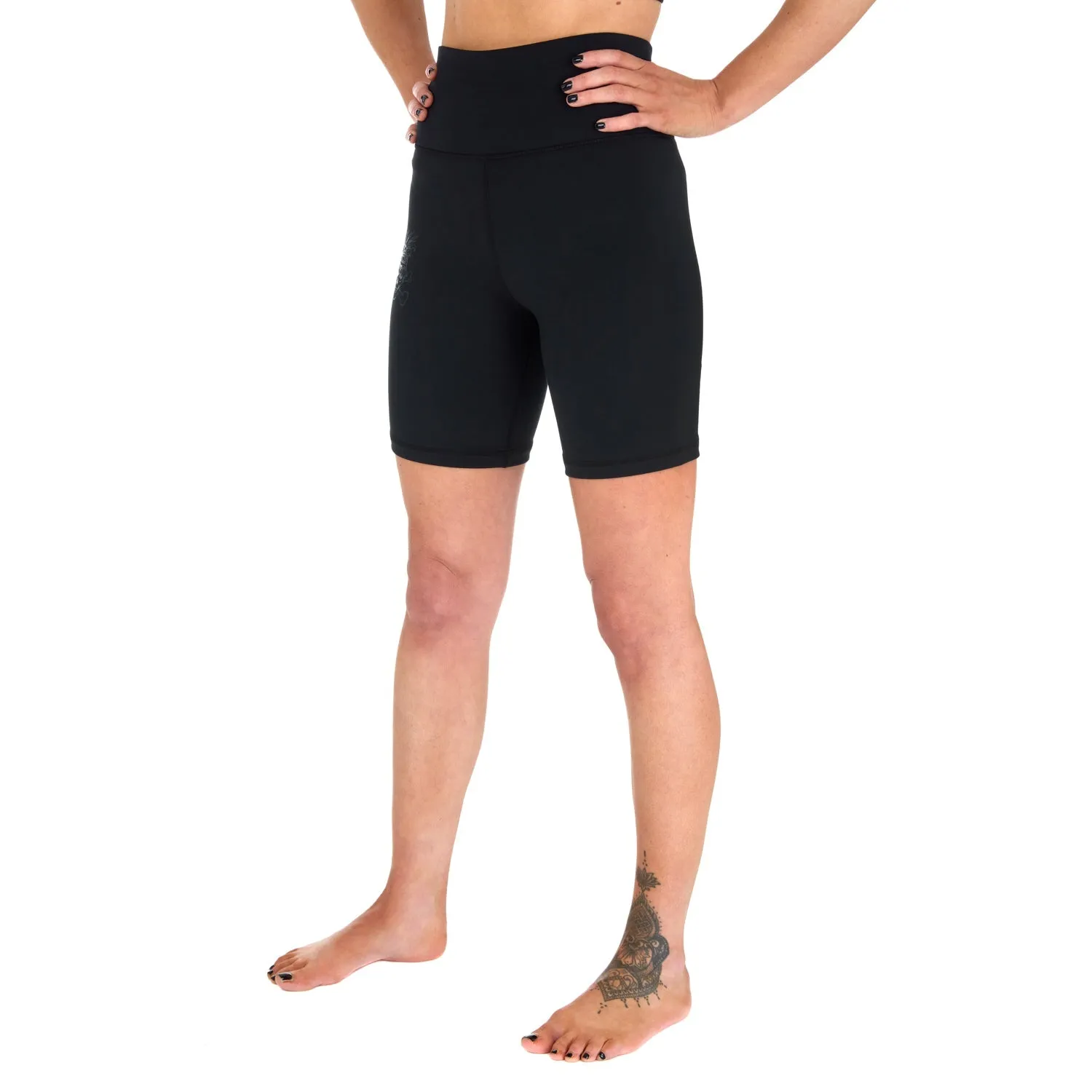 Ladies REORG Pineapple Compression Shorts - Black