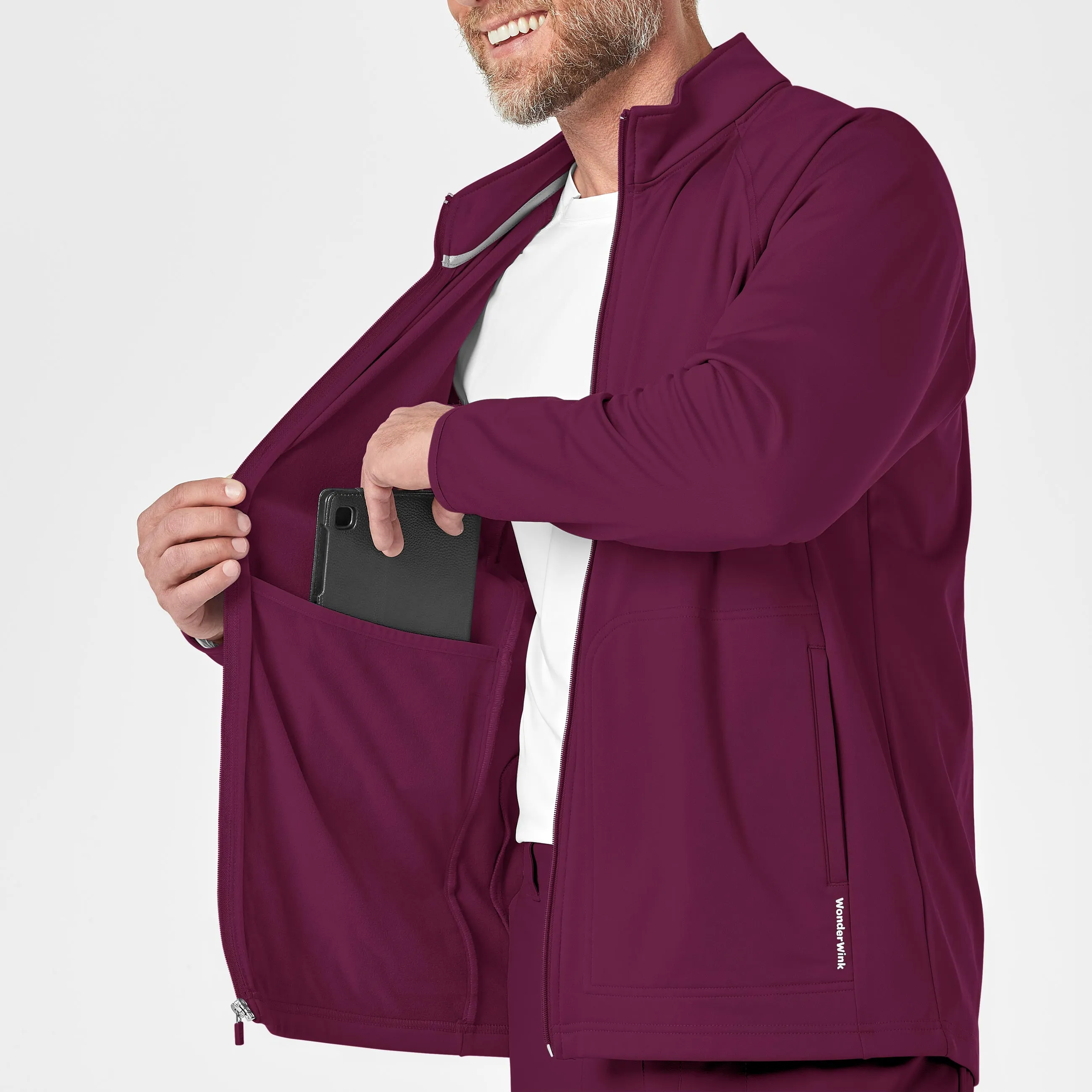 Layers 8309 Men's Fleece Full Zip Jacket Wine