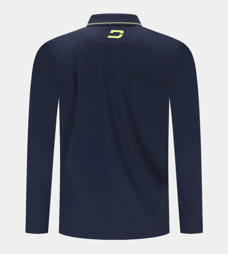 LEADER LONG SLEEVE POLO - NAVY/LIME