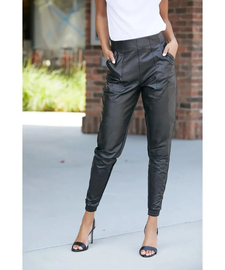Leather Like Jogger