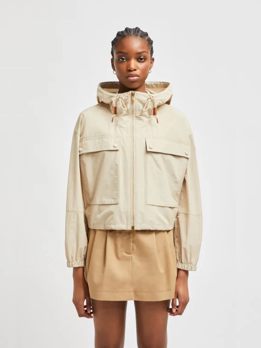 Light Beige Sauvan Hooded Parka