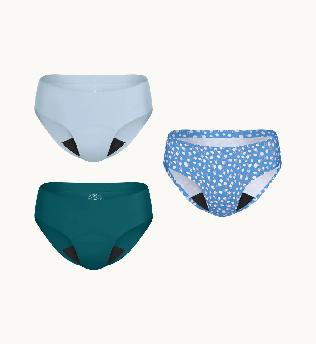 Light Leakproof No-Show Underwear Bikini 3-Pack (Kit Item)