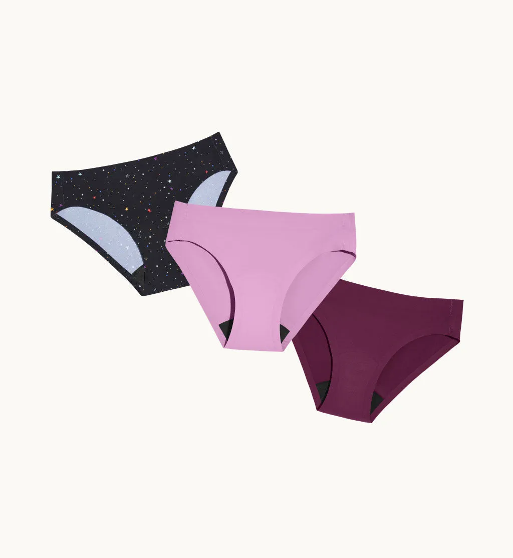 Light Leakproof No-Show Underwear Bikini 3-Pack (Kit Item)