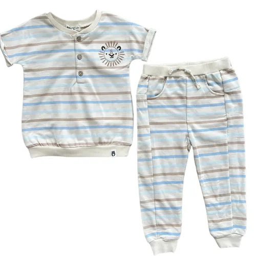 Lion and Stripes Short Sleeve Matching Set