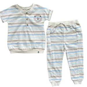Lion and Stripes Short Sleeve Matching Set
