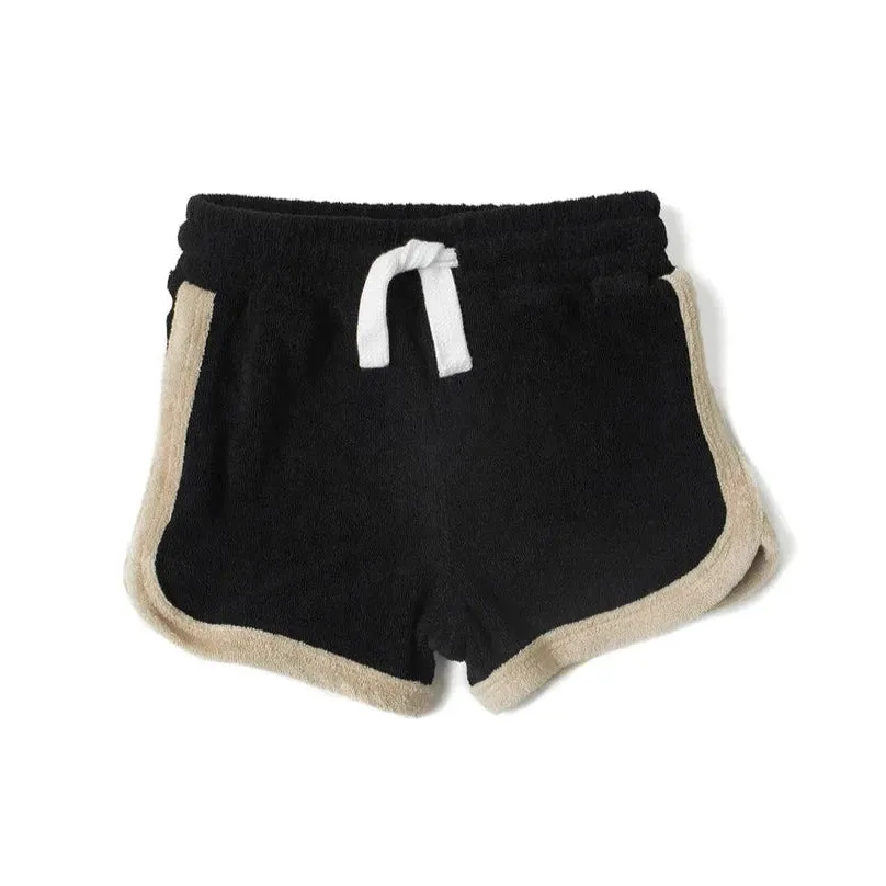 Little Bipsy Terry Cloth Track Short - Black