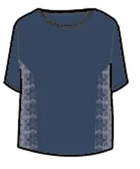 Magnolia Recycled Cotton Crochet Trim T-Shirt - Dark Denim