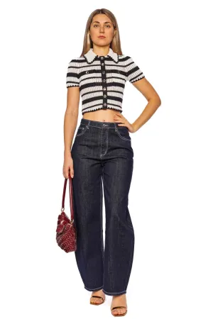 Marbel Rinse Mid Rise Barrel Jean