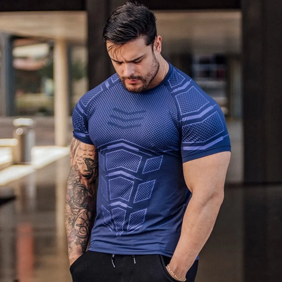 Men  Skinny Compression Quick dry  Fitness T-shirt