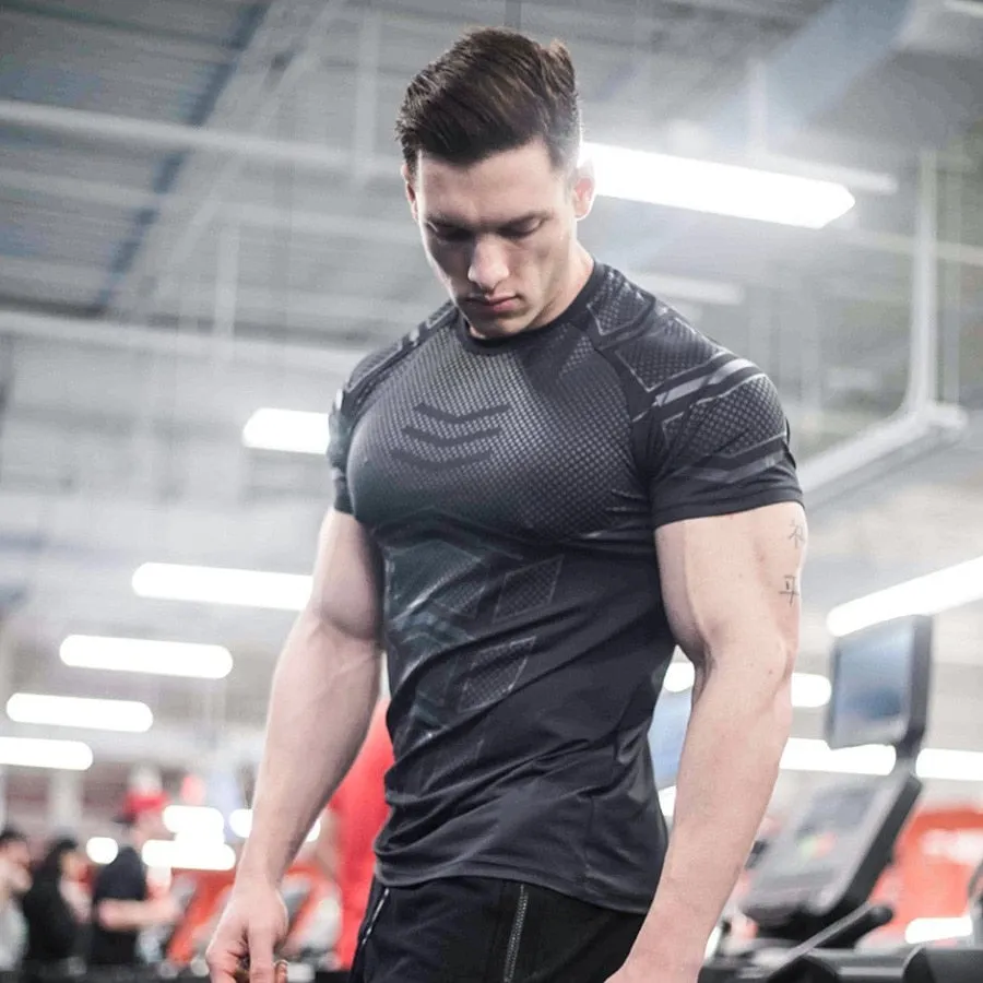 Men  Skinny Compression Quick dry  Fitness T-shirt