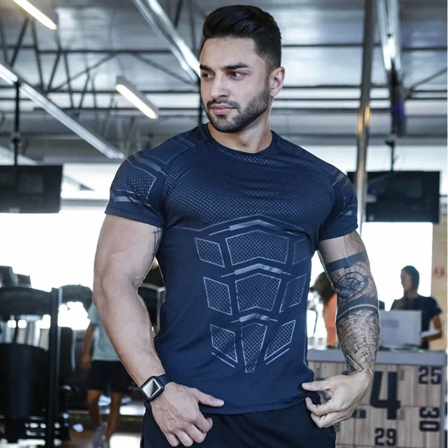 Men  Skinny Compression Quick dry  Fitness T-shirt