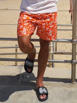 Men's Aloha Bondi Longboard Short (Orange Aloha)