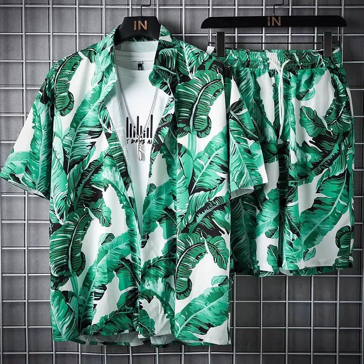Men's Beach Set - Hawaiian Shirt & Shorts Quick Dry Summer Outfit