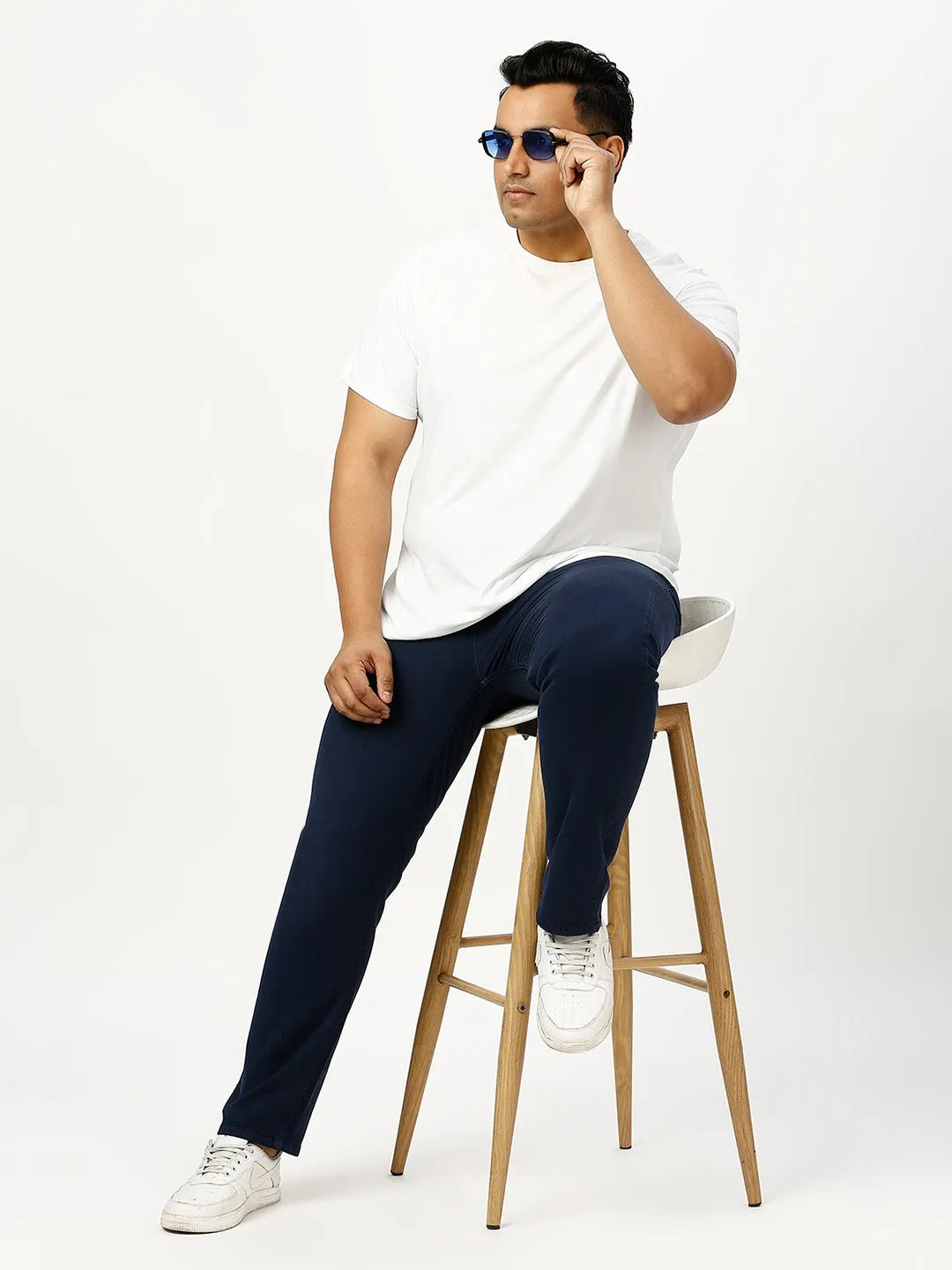 Men's Dark Blue Regular Fit Denim Jeans