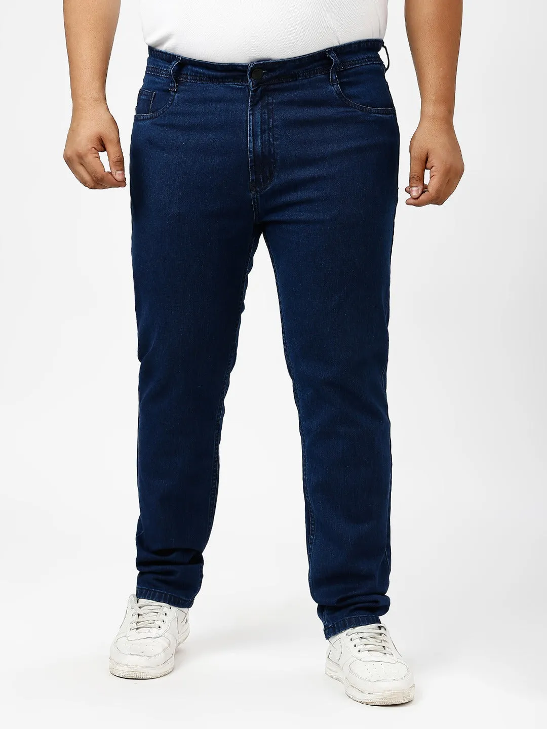 Men's Dark Blue Regular Fit Denim Jeans