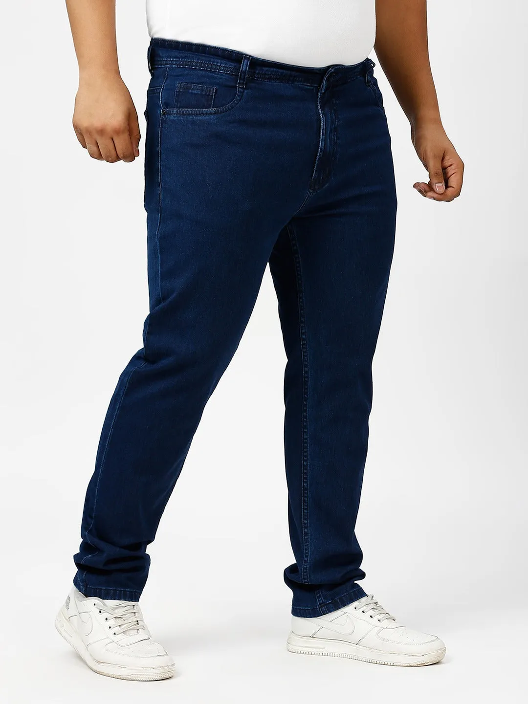 Men's Dark Blue Regular Fit Denim Jeans