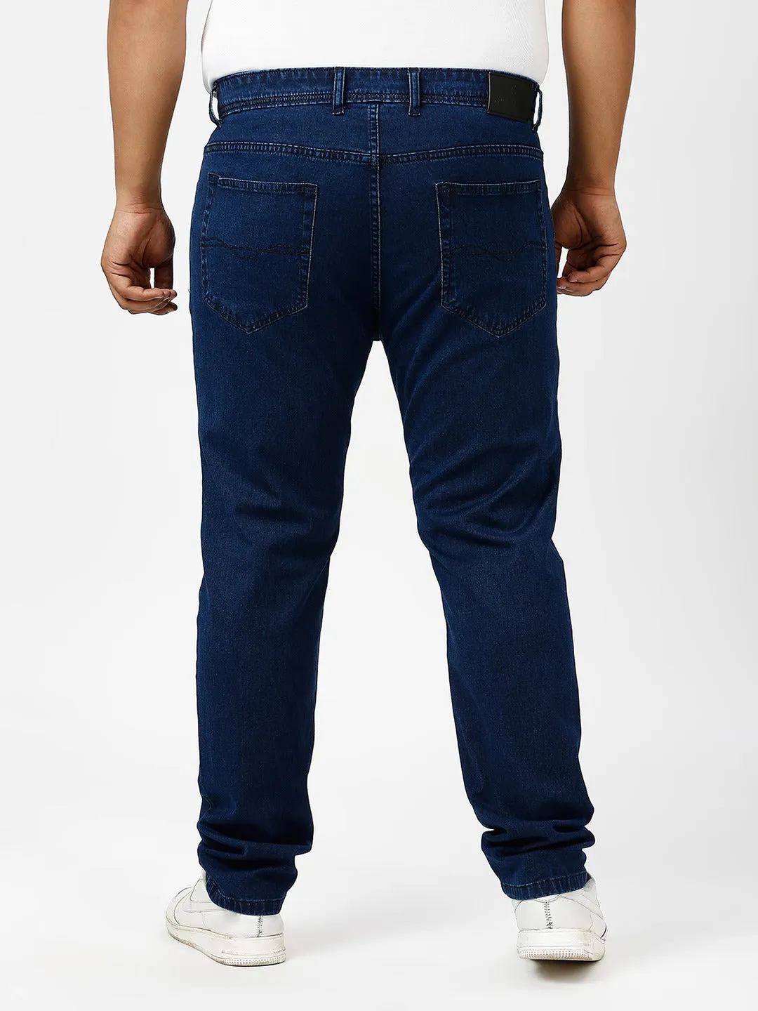 Men's Dark Blue Regular Fit Denim Jeans