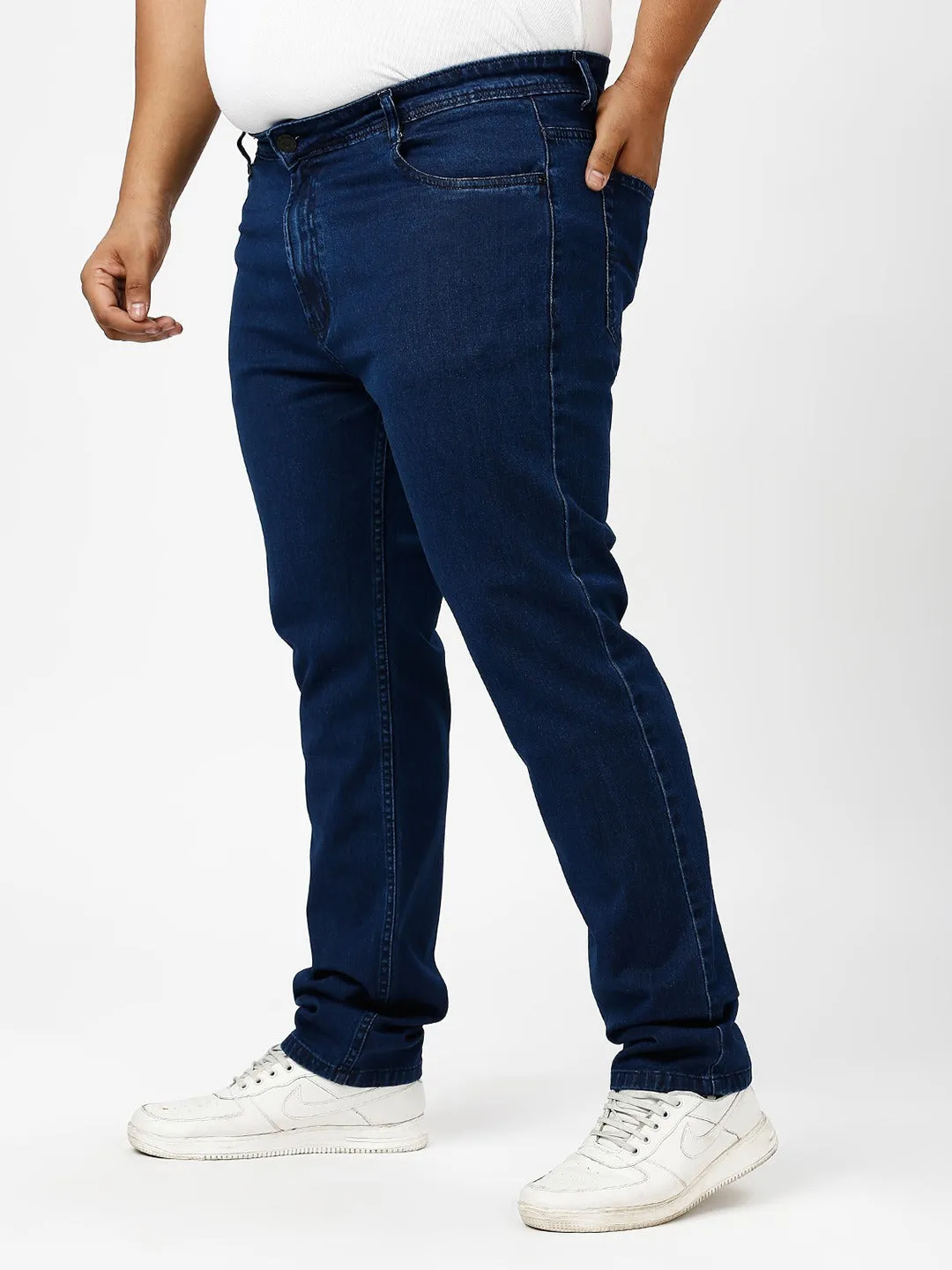 Men's Dark Blue Regular Fit Denim Jeans