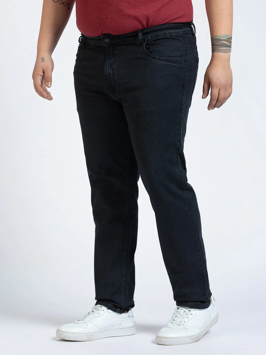 Men's Dark Grey Regular Fit Denim Jeans