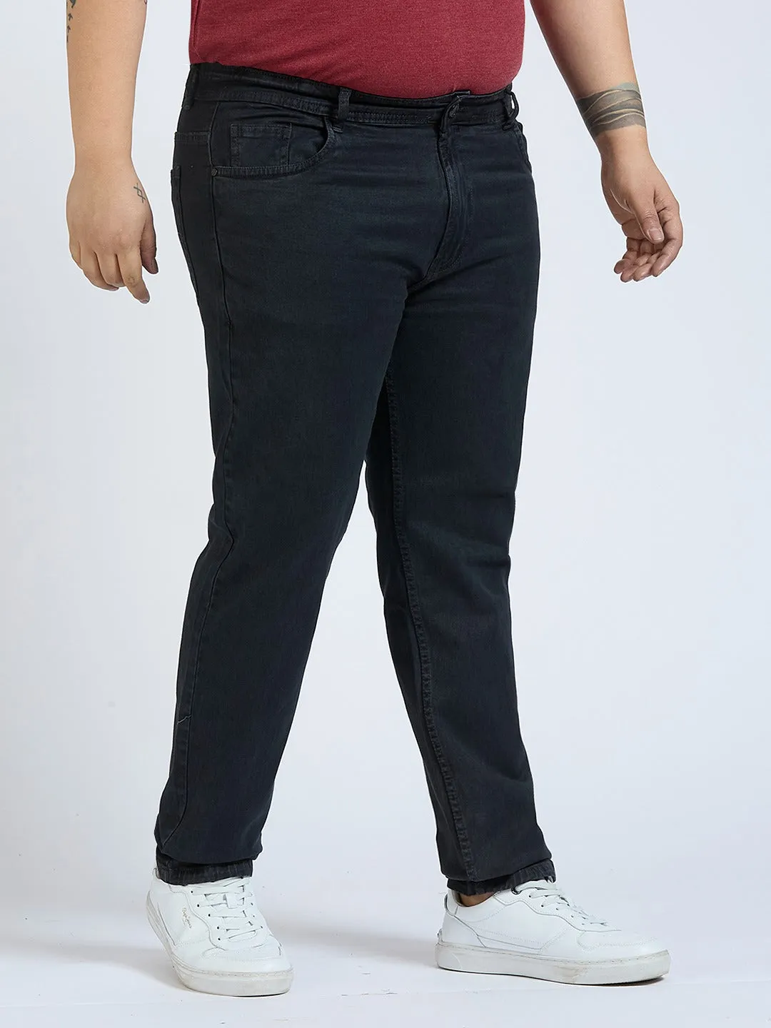Men's Dark Grey Regular Fit Denim Jeans