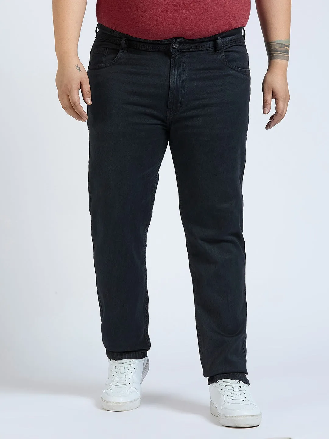 Men's Dark Grey Regular Fit Denim Jeans