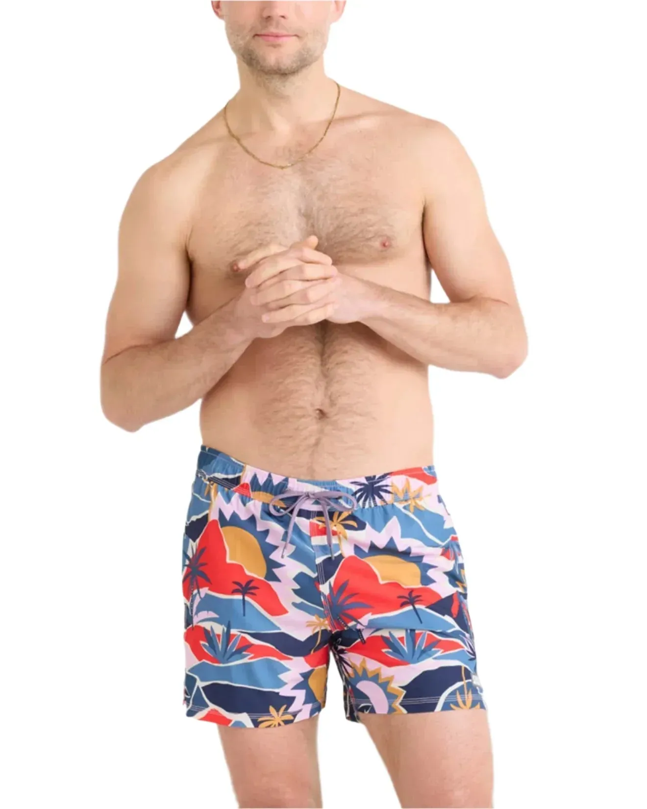 MEN'S SAXX OH BOUY 2N1 STRETCH SWIM VOLLEY 5" WITH LINER | BREAK OF DAWN / BLUE