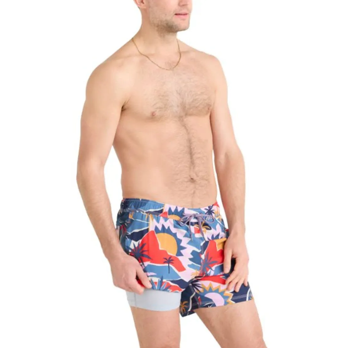MEN'S SAXX OH BOUY 2N1 STRETCH SWIM VOLLEY 5" WITH LINER | BREAK OF DAWN / BLUE