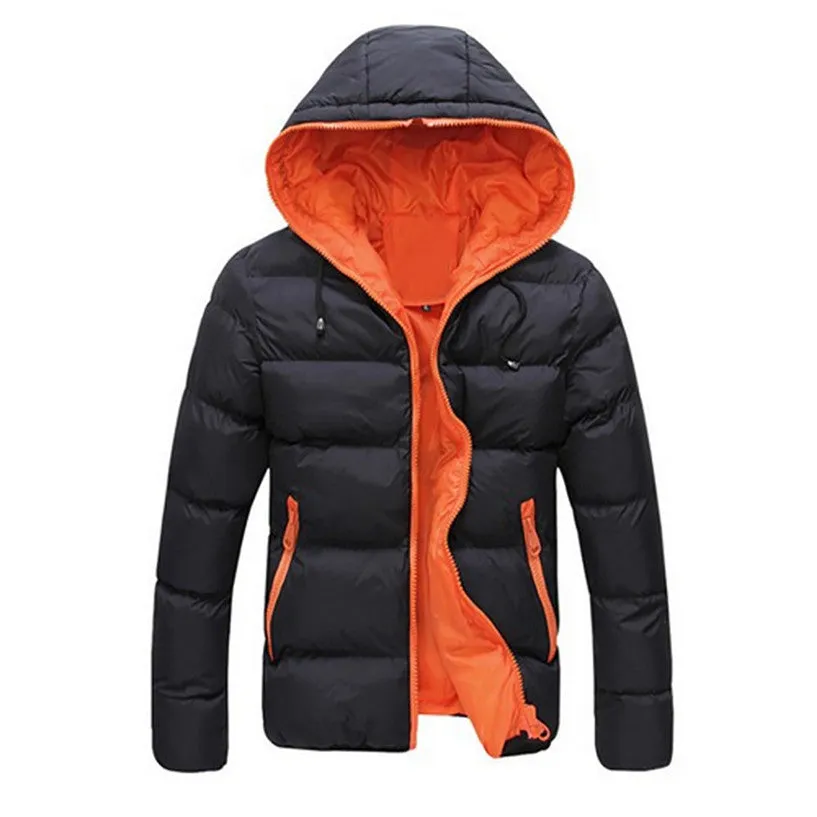 Men's Slim Casual Warm Jacket Hooded Thick Coat Parka Overcoat Hoodie Fashion Coat No09