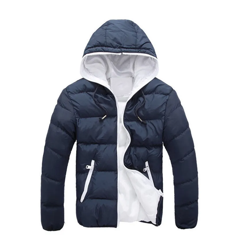 Men's Slim Casual Warm Jacket Hooded Thick Coat Parka Overcoat Hoodie Fashion Coat No09