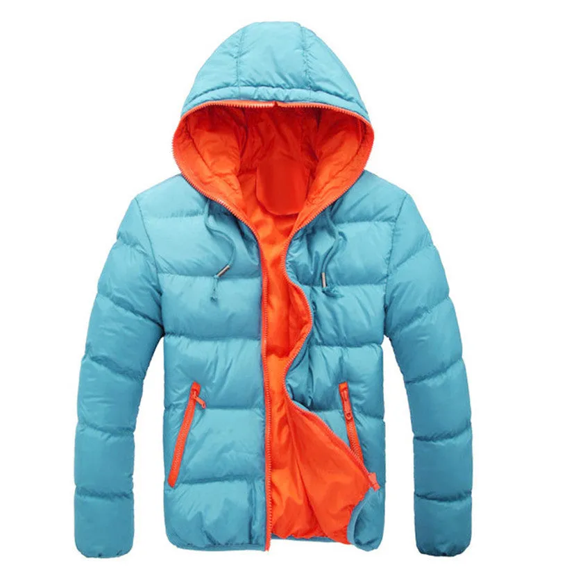 Men's Slim Casual Warm Jacket Hooded Thick Coat Parka Overcoat Hoodie Fashion Coat No09