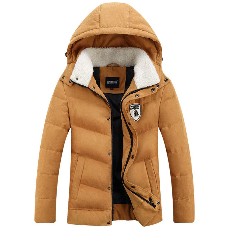 Men's White Duck Down Jacket Casual Solid Turn-dwon Collar Parka Winter Jacket Men Fashion Overcoat Outerwear