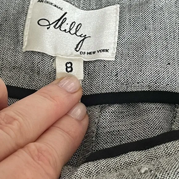 Milly pleated grey shorts size 8