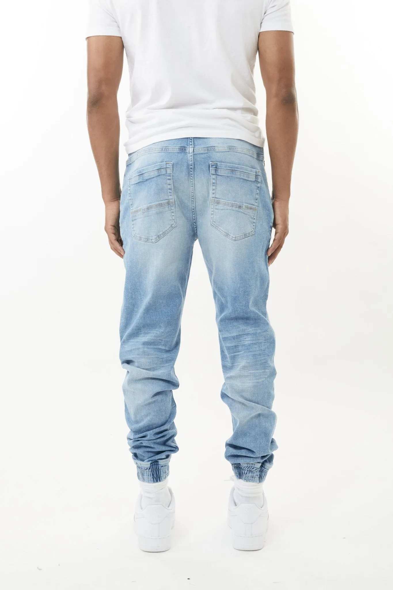 M.Society Denim Joggers in Light Indigo