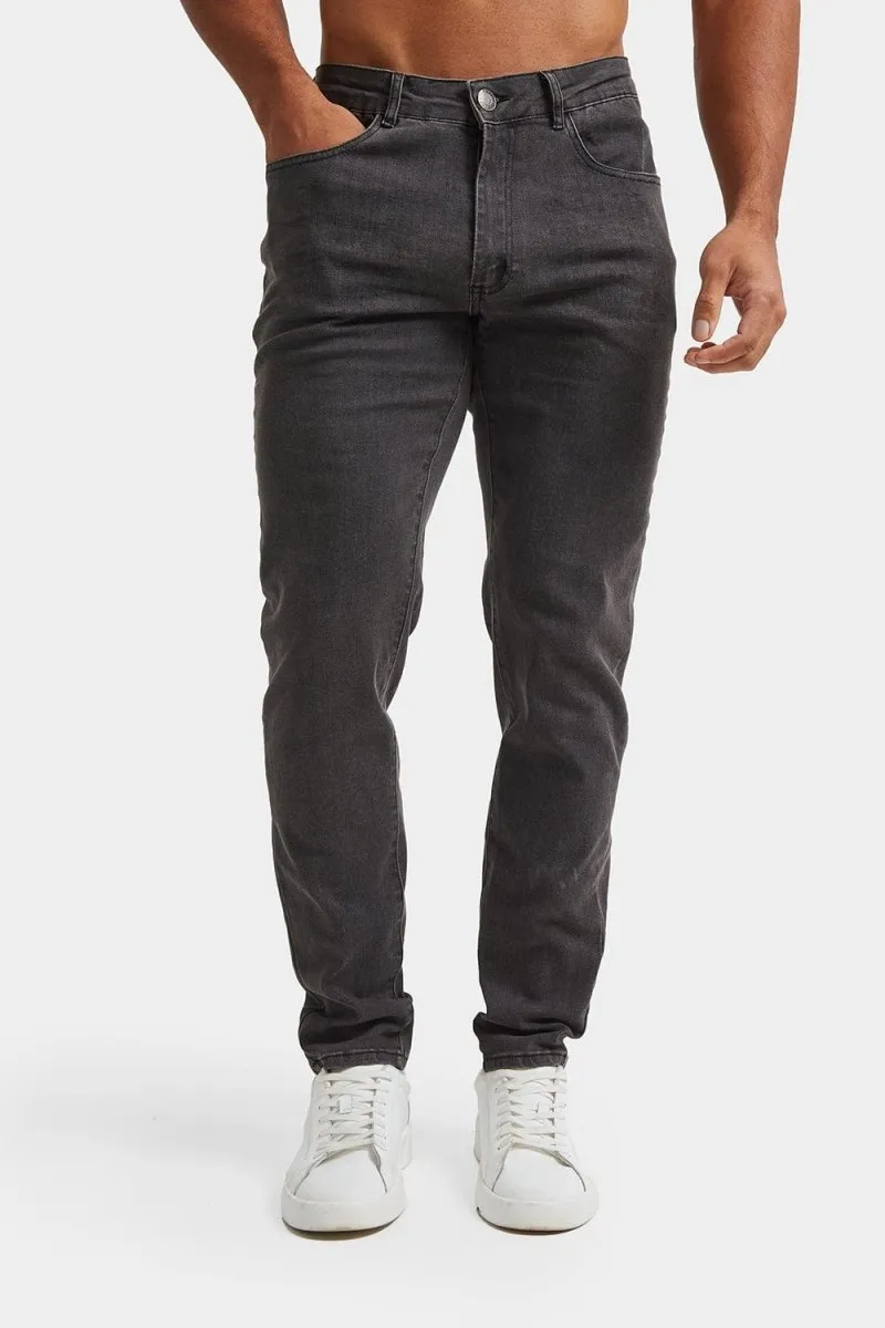 Muscle Fit Jeans in Dark Grey