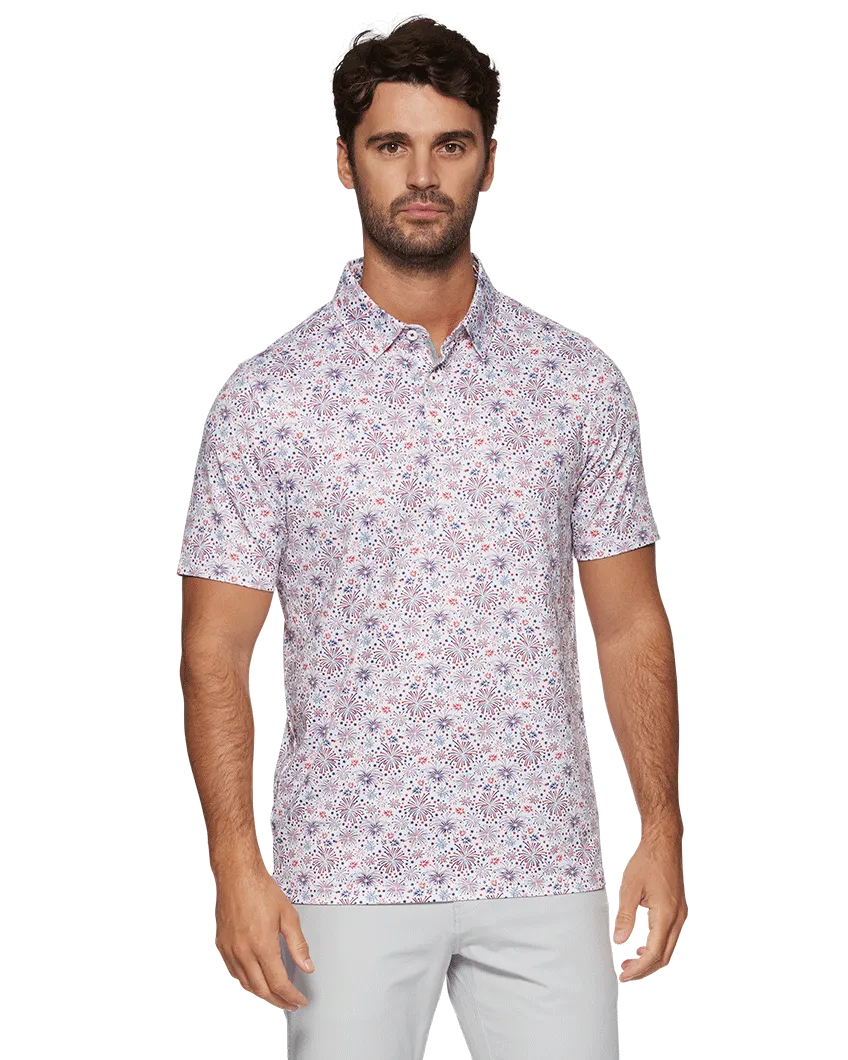 MVP FAIRHOPE FIREWORKS PRINT POLO