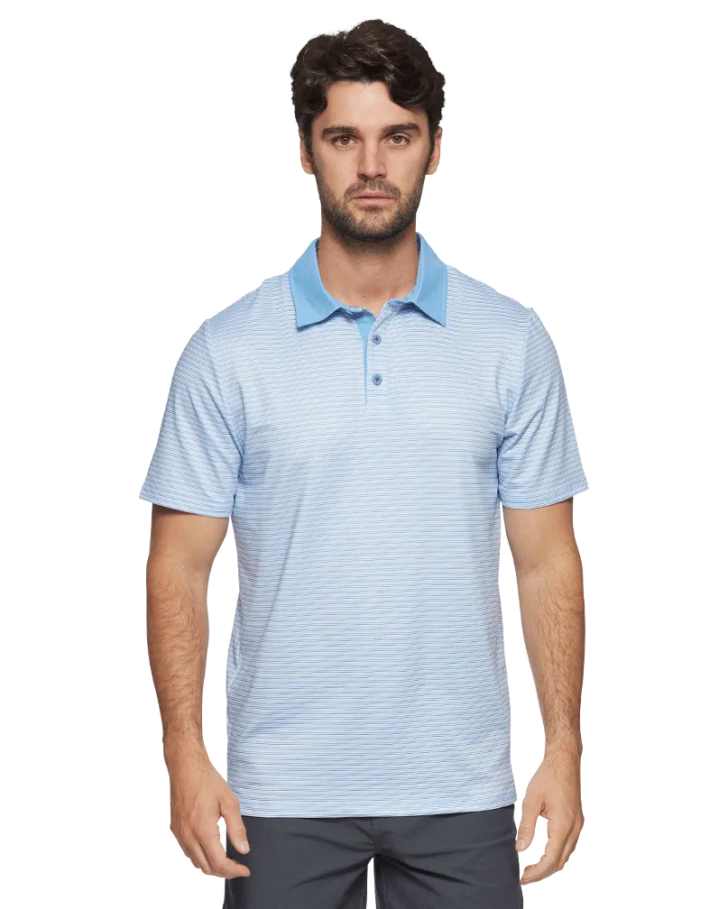MVP KIAWAH CONTRAST COLLAR MINI STRIPE POLO