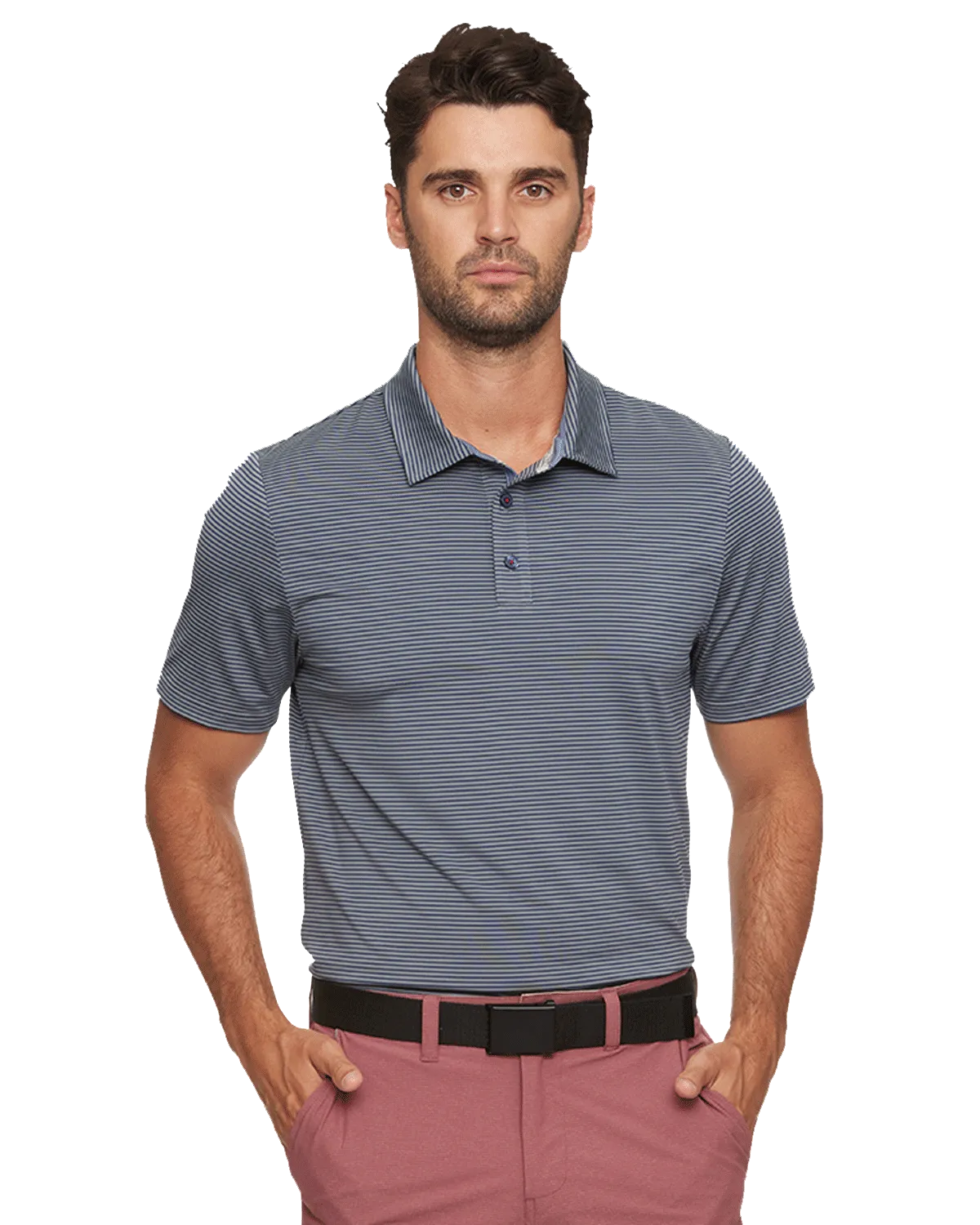 NAPLES STRIPED PERFORMANCE POLO