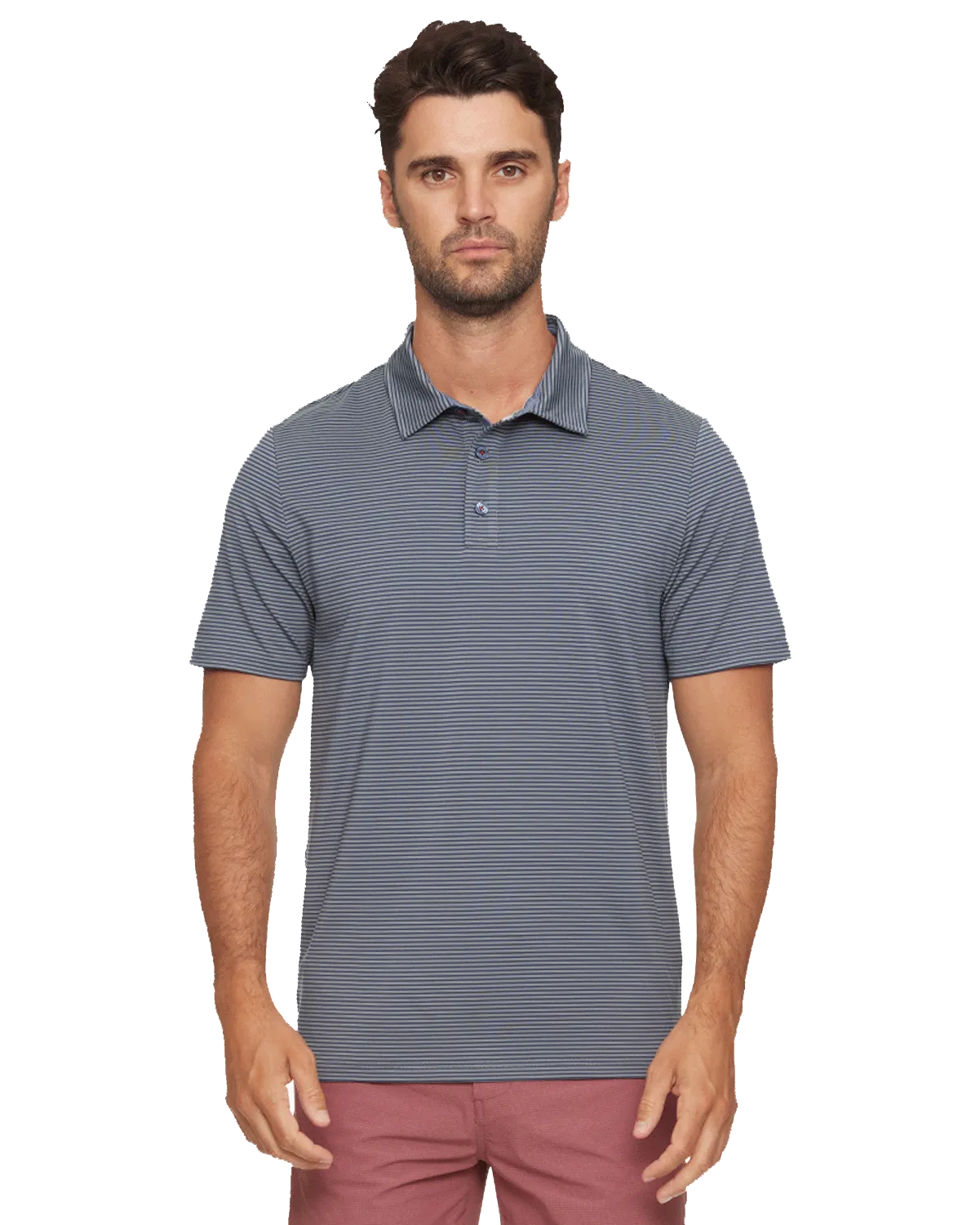 NAPLES STRIPED PERFORMANCE POLO