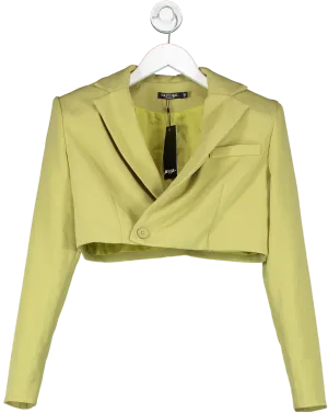 Nasty Gal Green Shoulder Pad Cropped Blazer UK 6