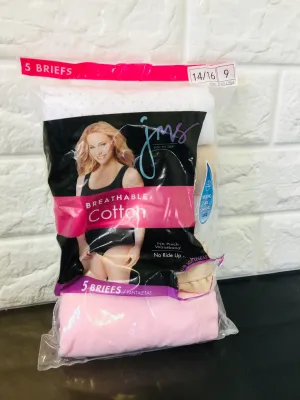 New in package! Just My Size 5 Pair Cotton Briefs, Sz 9 (Fits 14/16 Pant size)