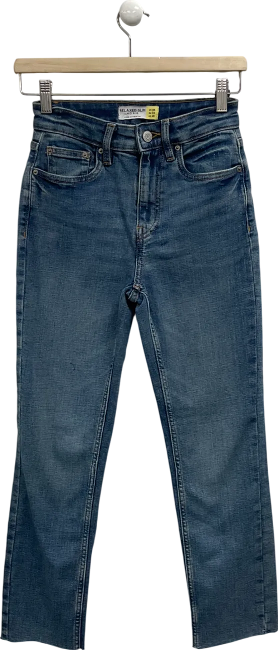 Next Blue Relaxed Slim Fit Mid Rise Jeans UK 6